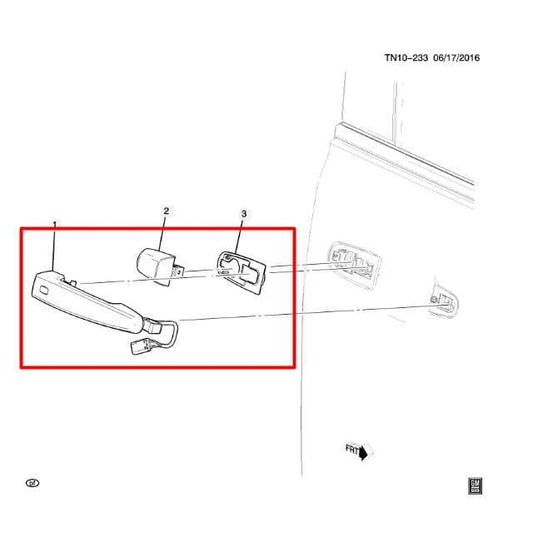 2017-2023 GMC Acadia SLT-1 Front Right Side Door Exterior Handle 13521820 OEM - Alshned Auto Parts