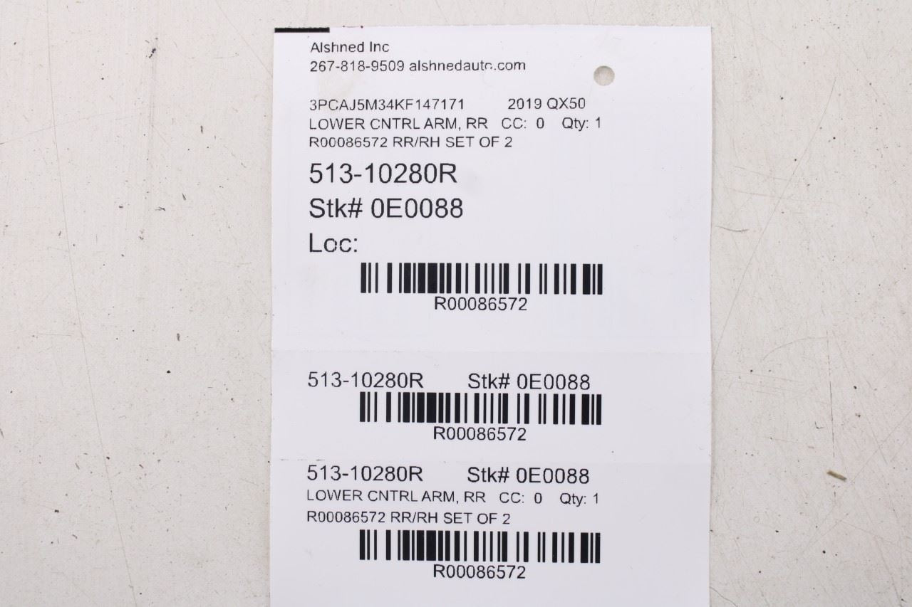 19-25 Infiniti QX50 AWD Rear Suspension RH Side Lower and Upper Control Arm Set - Alshned Auto Parts