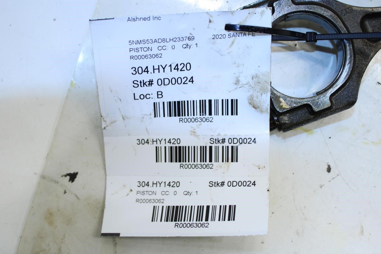 19-20 Hyundai Santa Fe 2.4L Engine Piston w/ Connecting Rod No4 23510-2GGC0 OEM - Alshned Auto Parts
