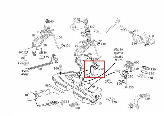 2006-2009 Mercedes-Benz CLK 350 3.5L In Tank Fuel Pump Assembly 2094700294 OEM1