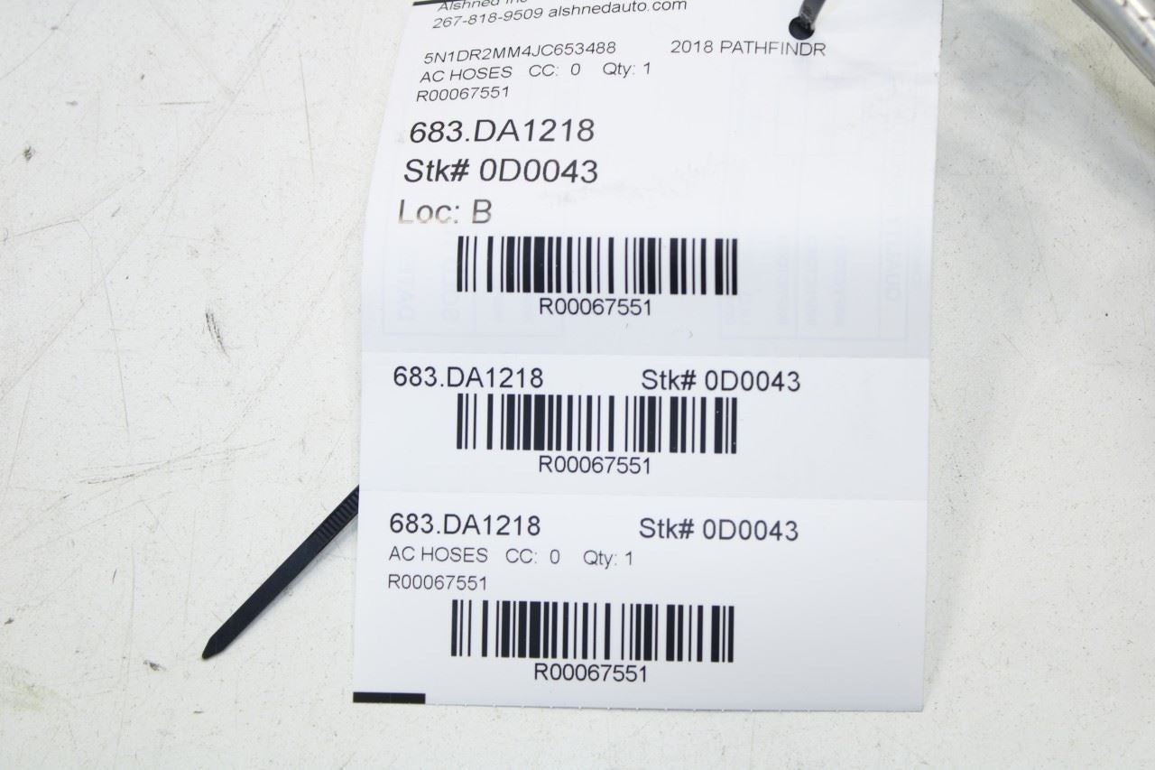 2013-20 Nissan Pathfinder SV 3.5L Rear Back AC Cooler Tube Pipe 92462-3JA0B OEM - Alshned Auto Parts