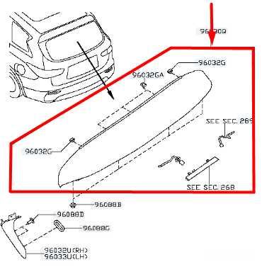 2014-2020 Infiniti QX60 Rear Liftgate Tailgate Spoiler 96030-9NB2C OEM - Alshned Auto Parts