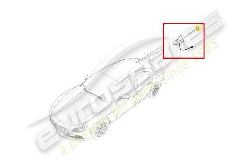 2017-2021 Maserati Ghibli Rear Roof Exterior Shark Fin Antenna 670076131 OEM - Alshned Auto Parts