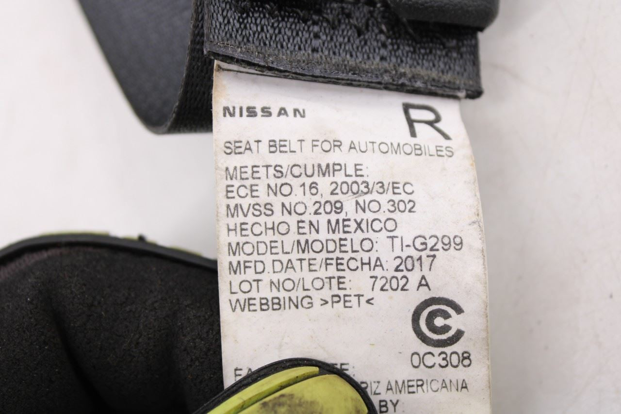 2014-20 Infiniti QX60 3.5L Rear Passenger Right Side 2nd Row Seat Belt Retractor - Alshned Auto Parts