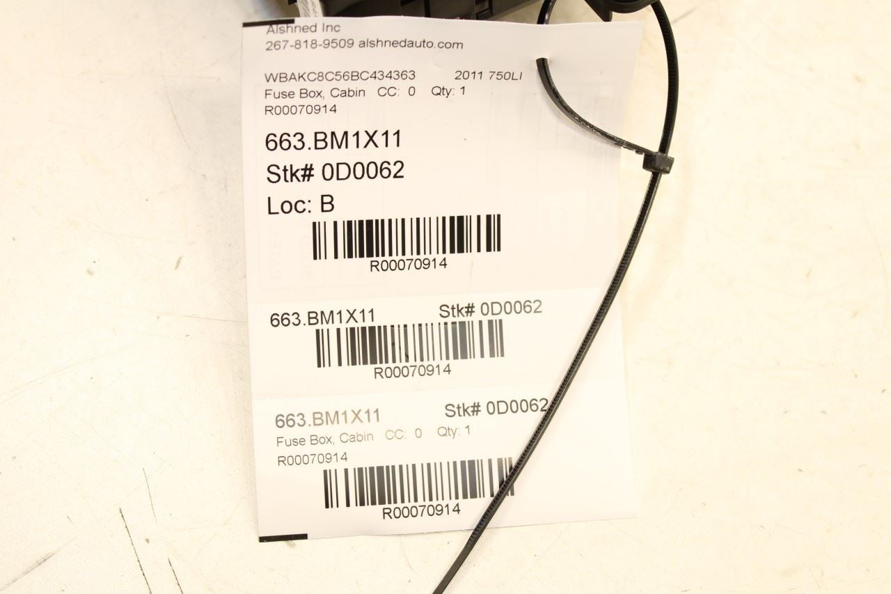 2010-2012 BMW 750Li xDrive 4.4L AWD Rear Power Distribution Fuse Relay Block - Alshned Auto Parts
