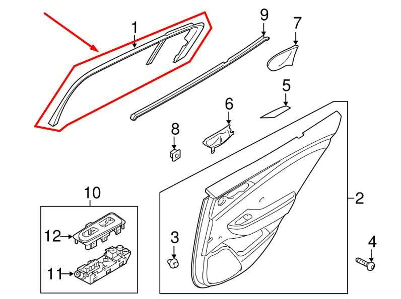 2018-2023 Kia Stinger GT1 Rear Left Door Window Frame Trim Cover 83911-J5000 OEM - Alshned Auto Parts