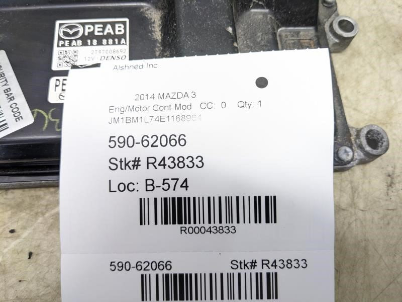 2014-2016 Mazda 3 Engine Control Module ECU ECM PEAB-18-881A OEM - Alshned Auto Parts