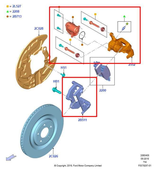 20-26 Ford Explorer Interceptor 3.0L AWD Rear Driver LH Side Brake Disc Caliper - Alshned Auto Parts