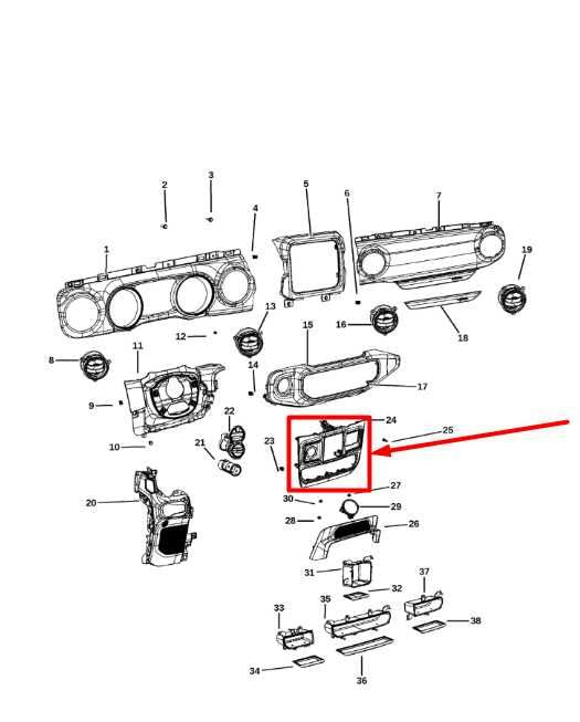 2018-2025 Jeep Wrangler Dash Instrument Panel Lower Trim Bezel with Power Outlet - Alshned Auto Parts