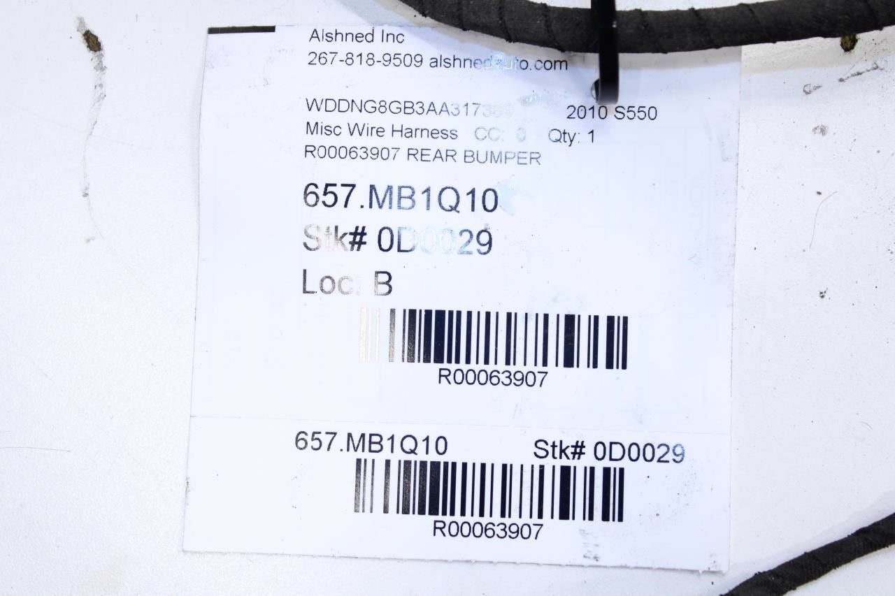 10-13 Mercedes-Benz S550 Rear Bumper Wire Harness w Sensors 221-440-20-08-64 OEM - Alshned Auto Parts