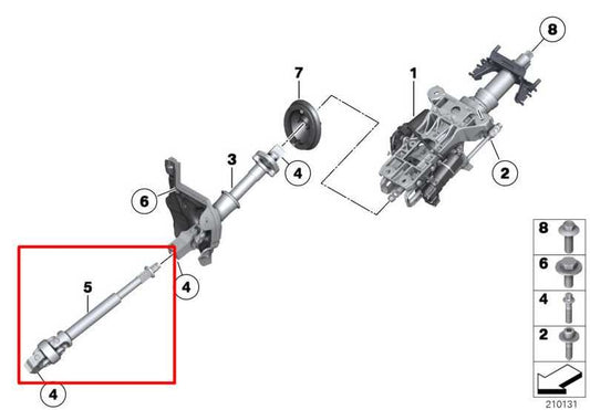 10-15 BMW 750Li xDrive 4.4L AWD Steering Column Shaft Swivel U-Joint 32306778136 - Alshned Auto Parts