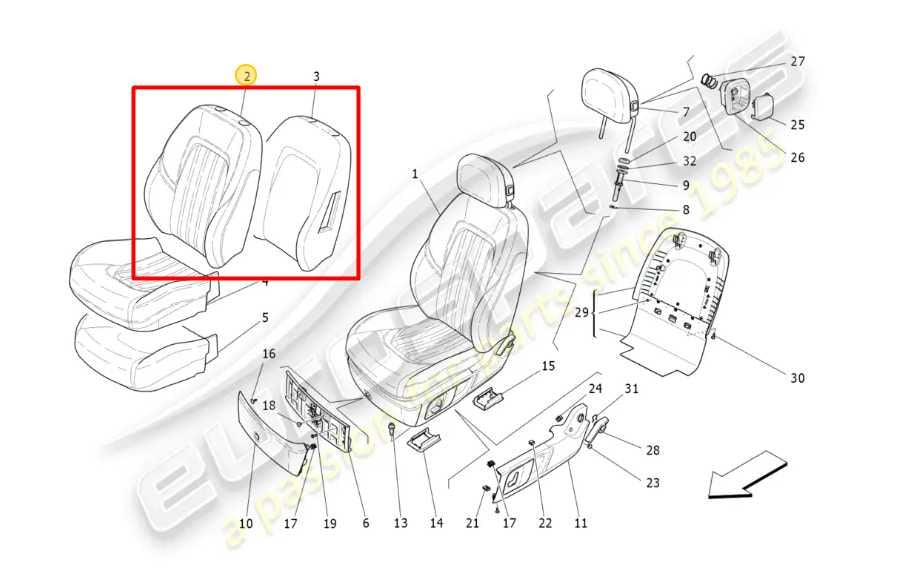 2014-2020 Maserati Ghibli Front Right Side Upper Seat Back Cushion 673003003 OEM - Alshned Auto Parts