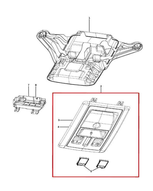 2011-2018 RAM 1500 Big Horn Roof Overhead Console Dome Light Lamp 68105822AB OEM - Alshned Auto Parts