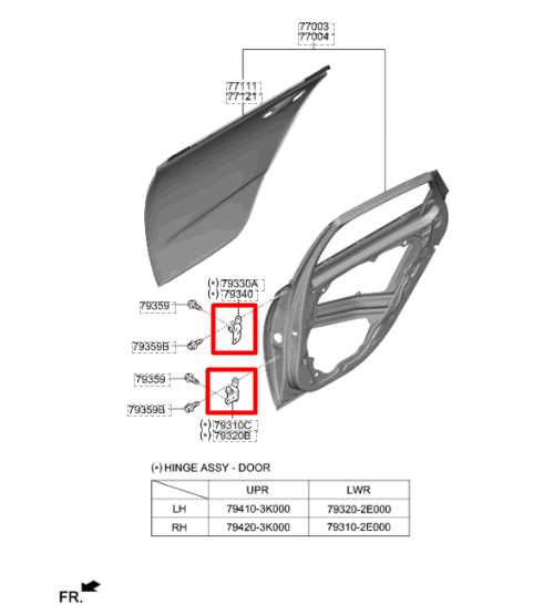 05-23 Hyundai Sonata SE 2.5L Rear Right Side Door Hinge Upper and Lower Set of 2 - Alshned Auto Parts