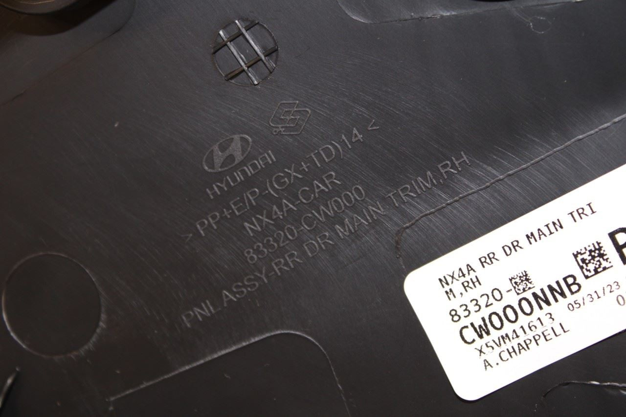 2022-2024 Hyundai Tucson SEL Rear Right Passenger Door Trim Panel 83320-CW000 - Alshned Auto Parts