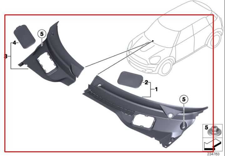 2011-2016 Mini Countryman Cooper S Front Windshield Cowl Vent Panel *ReaD*1