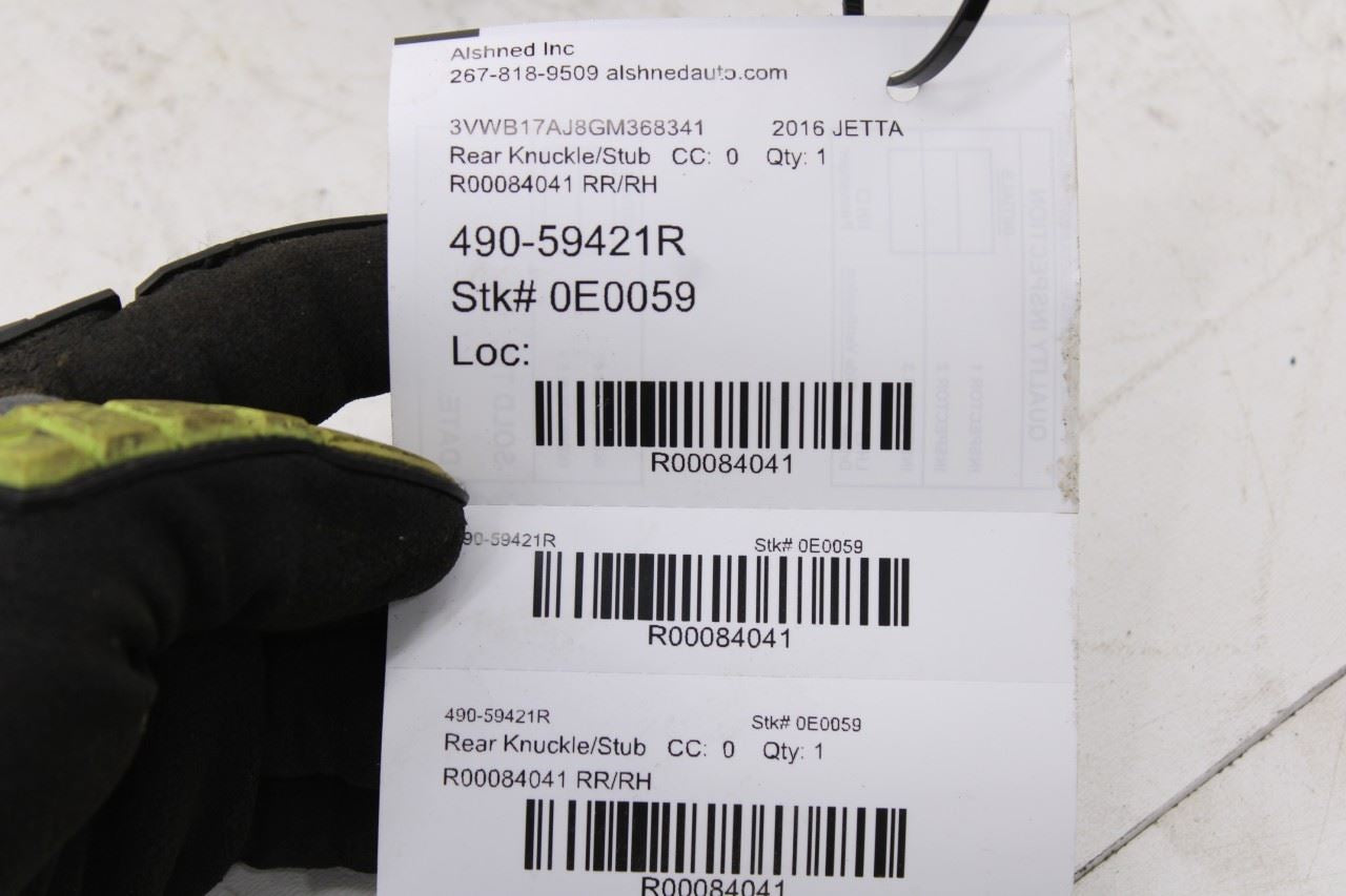 11-18 Volkswagen Jetta Sport 1.8L FWD Rear Passenger RH Side Spindle Knuckle Hub - Alshned Auto Parts