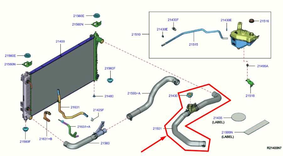 2019-2025 Nissan Altima SL 2.5L Upper Radiator Coolant Hose 21501-6CA0A OEM - Alshned Auto Parts