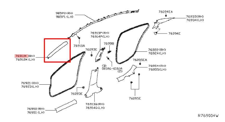 19-24 Nissan Altima SL Front RH Side Windshield A-Pillar Trim Cover 76911-6CA0A - Alshned Auto Parts