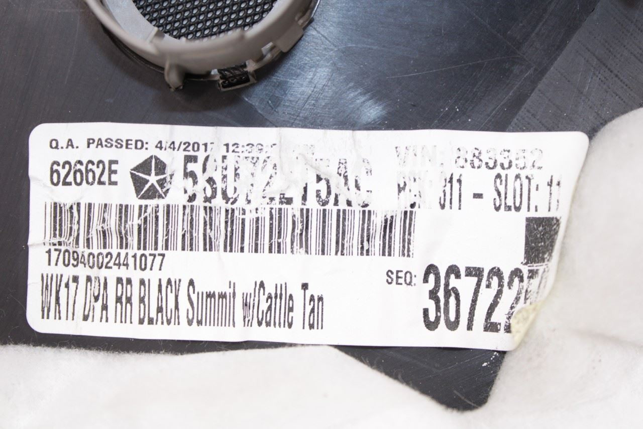 2017 Jeep Grand Cherokee Summit Rear Right Side Door Trim Panel 5SU722T5AC OEM - Alshned Auto Parts