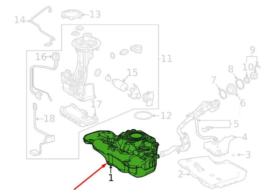 2022-2024 Toyota Corolla LE 2.0L FWD Fuel Gas Tank 13.2 US Gallons 77001-02C20 - Alshned Auto Parts