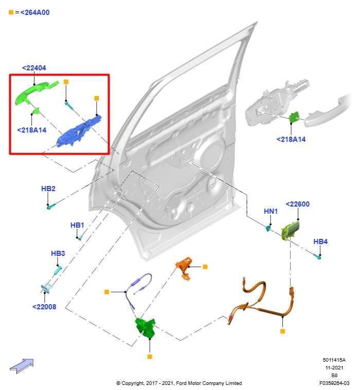 18-24 Ford Expedition Limited 4WD Rear Passenger Right Side Door Exterior Handle - Alshned Auto Parts