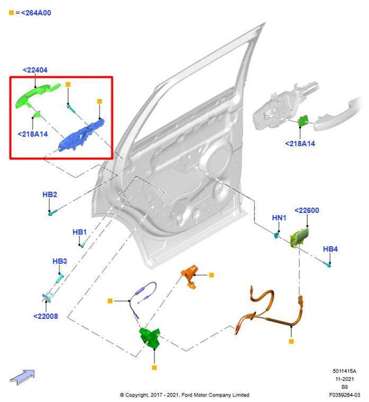 18-24 Ford Expedition Limited 4WD Rear Passenger Right Side Door Exterior Handle - Alshned Auto Parts