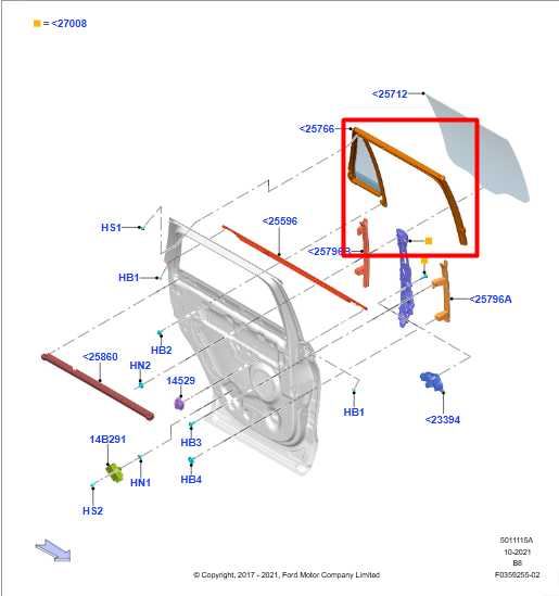 18-24 Ford Expedition MAX RR RH Door Vent Window Glass Run Channel JL1B7825766A - Alshned Auto Parts