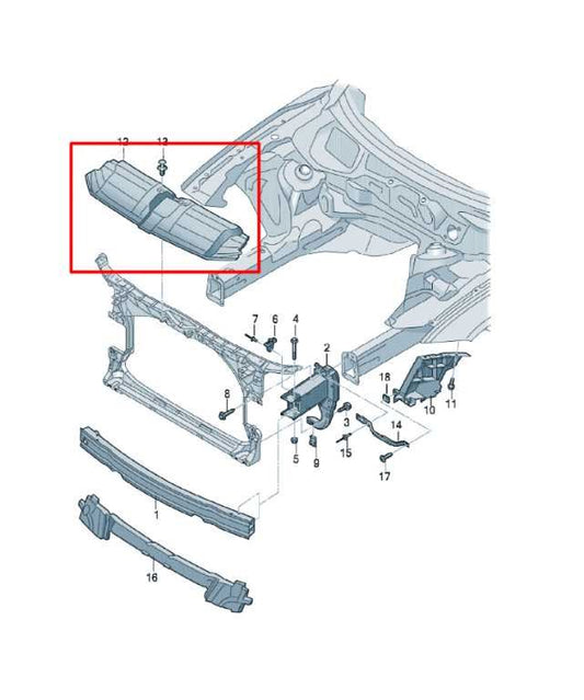 12-15 Audi A7 Premium AWD Front Radiator Core Support Upper Panel Shield *ReaD* - Alshned Auto Parts
