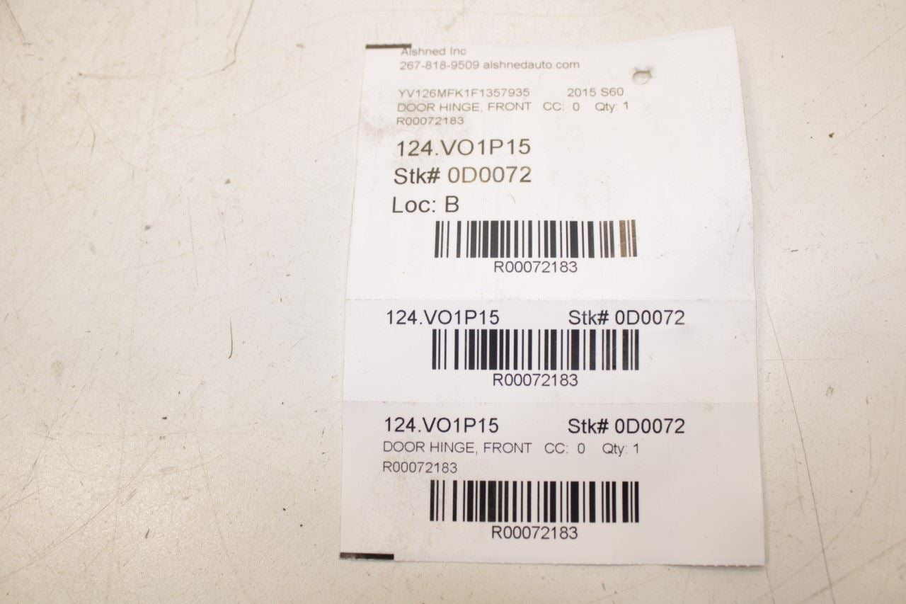 15-18 Volvo S60 T5 Premier Front Right Door Hinge Upper and Lower Pair 31218521 - Alshned Auto Parts