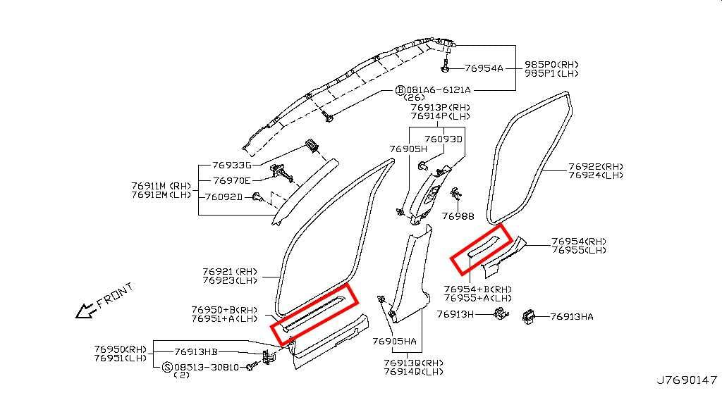 15-17 Infiniti QX50 Front and Rear Right and Left Door Sill Scuff Plate Set of 4 - Alshned Auto Parts