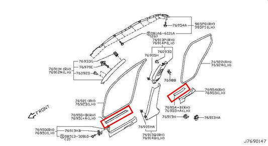 15-17 Infiniti QX50 Front and Rear Right and Left Door Sill Scuff Plate Set of 4 - Alshned Auto Parts