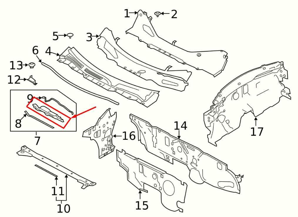19-25 Nissan Altima SL Front Right Windshield Cowl Reinforced Panel 66360-6CA0A - Alshned Auto Parts
