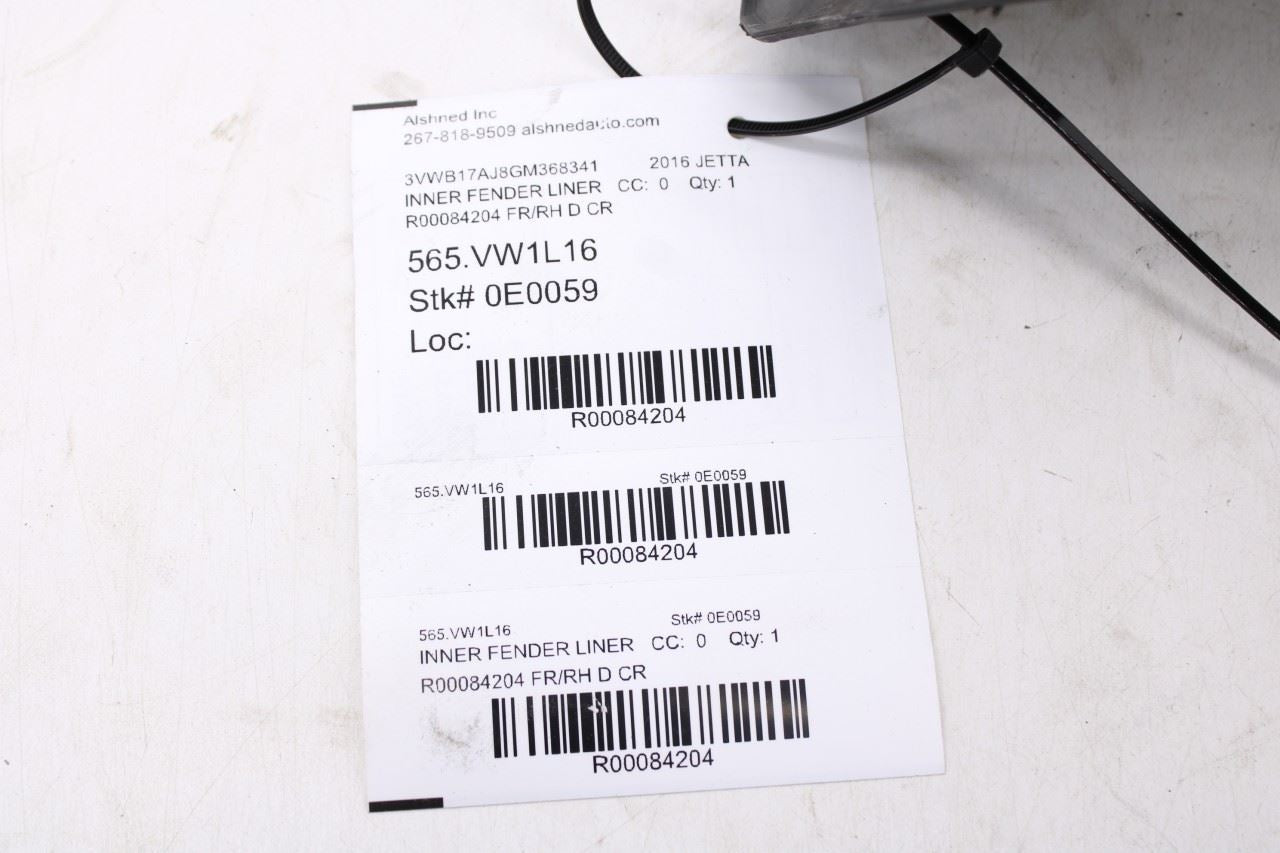 2015-18 Volkswagen Jetta Sport Front Right Wheelhouse Liner Splash Shield *ReaD*12