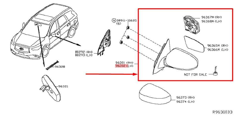 2016-2018 Nissan Pathfinder Left Driver Side Rear View Mirror 96302-9PF9D OEM - Alshned Auto Parts