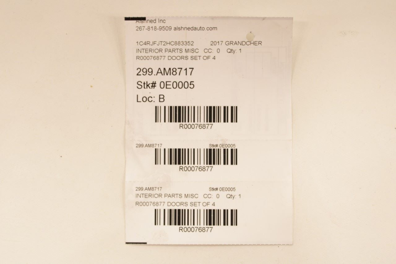 2014-21 Jeep Grand Cherokee Summit Front Rear RH LH Side Door Applique Panel Set - Alshned Auto Parts