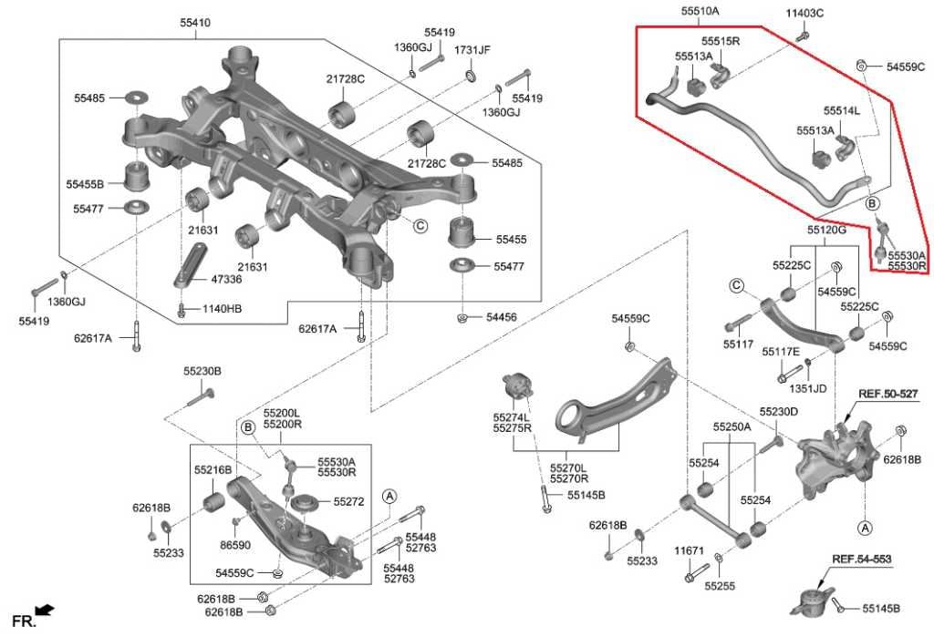 2019-20 Hyundai Santa Fe SEL AWD Rear Stabilizer Sway Anti-Roll Bar 55510-S1000 - Alshned Auto Parts