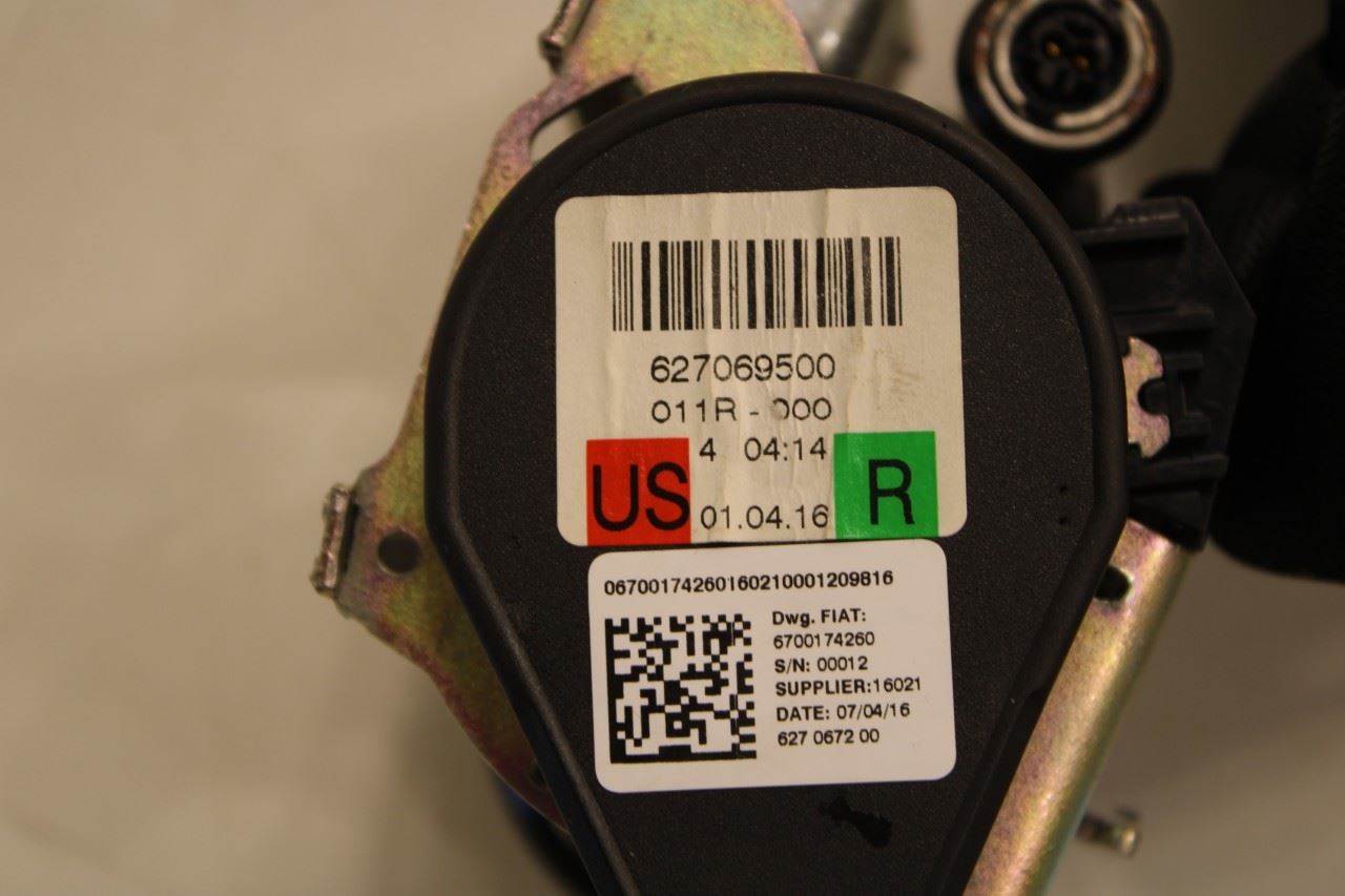 2017-21 Maserati Ghibli 3.0L RWD Front Passenger Right Side Seat Belt Retractor - Alshned Auto Parts