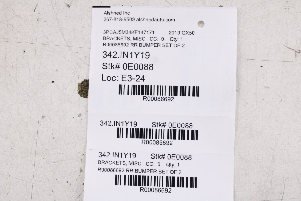 19-25 Infiniti QX50 ESSENTIAL Rear Bumper Right and Left Side Mount Bracket Set - Alshned Auto Parts