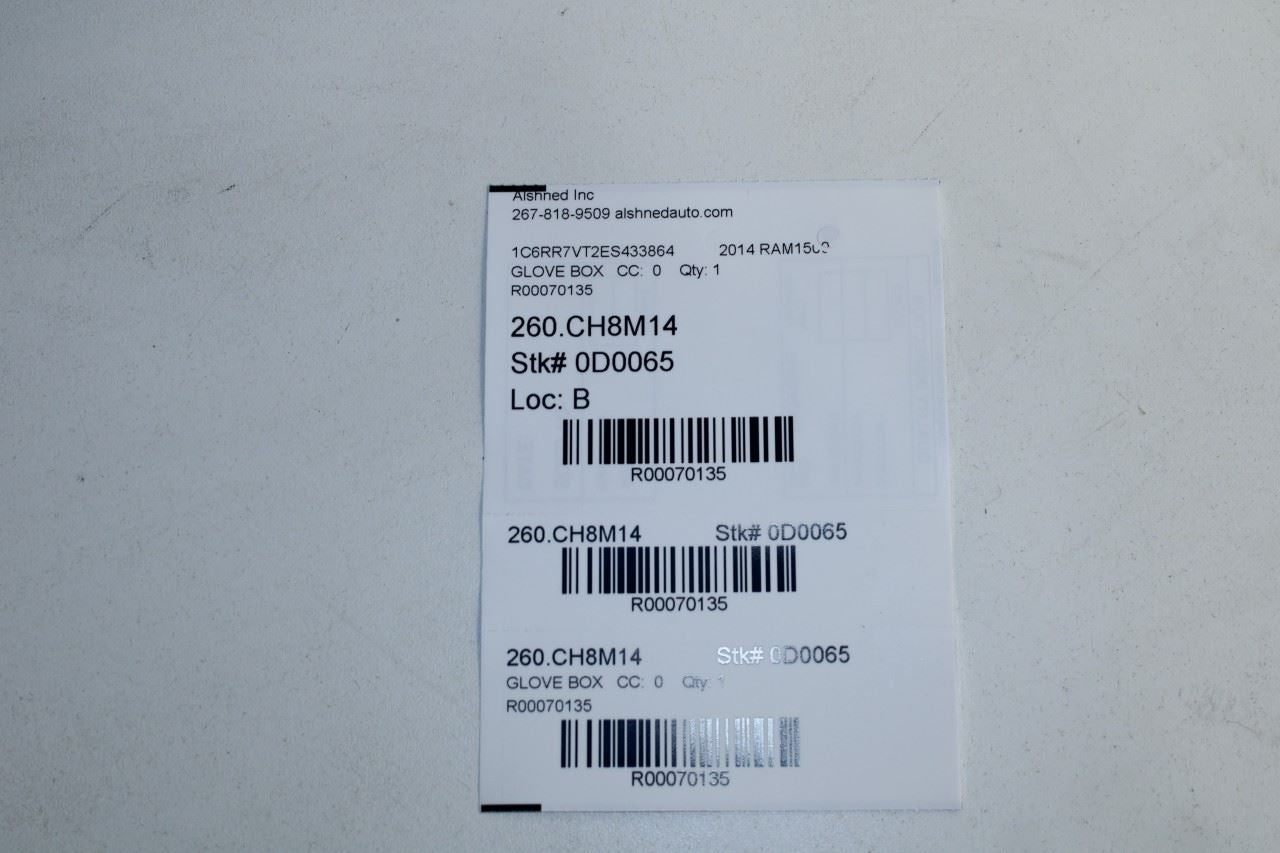 2013-2018 RAM 1500 Crew Cab Laramie Glove Box Storage Compartment 1RF25DX9AA OEM - Alshned Auto Parts