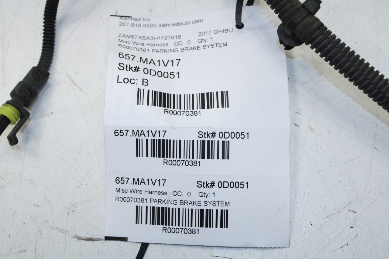 2017-2020 Maserati Ghibli Parking Brake System Wire Harness 670037867 OEM - Alshned Auto Parts