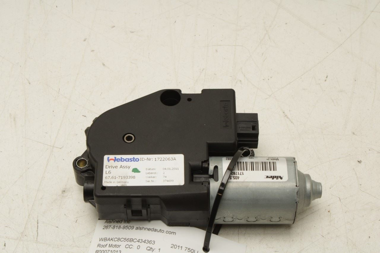 2010-2015 BMW 750Li xDrive Sunroof Sun Roof Motor 67617316535 OEM - Alshned Auto Parts
