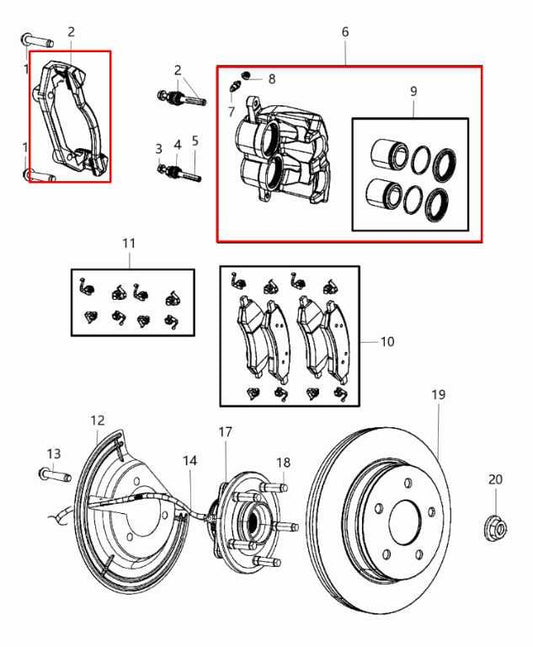 2012-18 RAM 1500 Crew Cab Laramie Front Left Side Brake Disc Caliper 68157611AA - Alshned Auto Parts