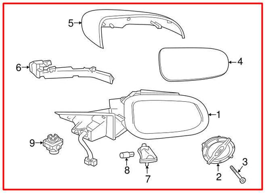 2017-2020 Jaguar XE R-Dynamic S Driver Left Side Rear View Mirror T2H3016 OEM - Alshned Auto Parts