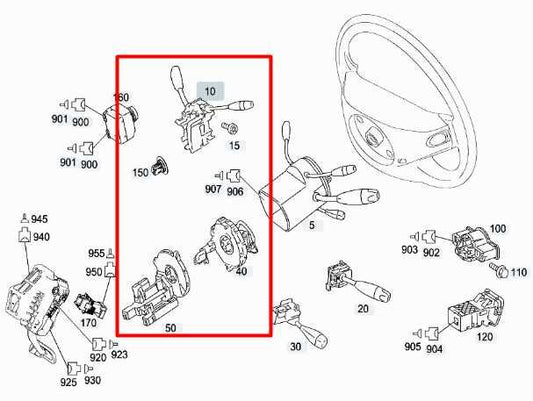 2007-2013 Mercedes-Benz S550 AWD Steering Column Gear Selector 221-540-45-01 OEM - Alshned Auto Parts