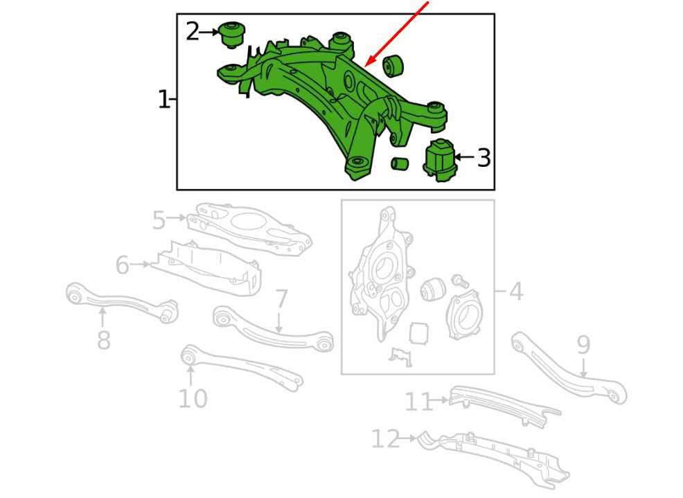 15-23 Mercedes-Benz C300 4Matic AWD Rear Crossmember Subframe w/ Stabilizer Bar - Alshned Auto Parts