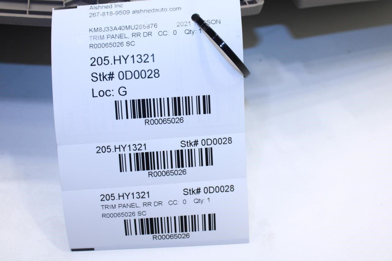 2019-2021 Hyundai Tucson Value Rear Left Driver Door Trim Panel 83301-D3250-UUE - Alshned Auto Parts