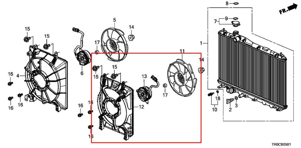 2012-15 Honda Civic 1.8L RH Side Condenser Cooling Fan Motor Assy 38615-R1A-A021