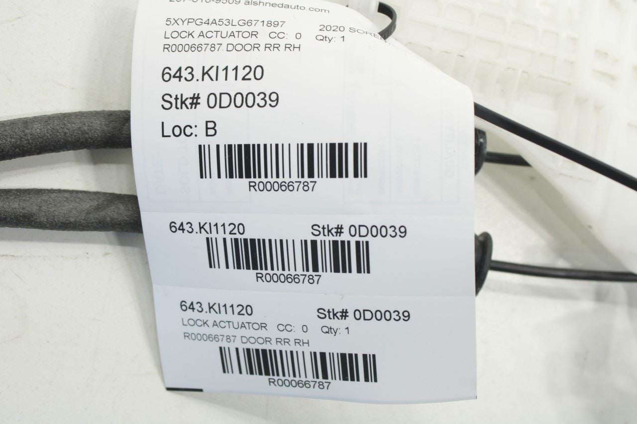 2016-2020 Kia Sorento LX Rear Right Side Door Lock Latch Actuator 81420-C5000 - Alshned Auto Parts