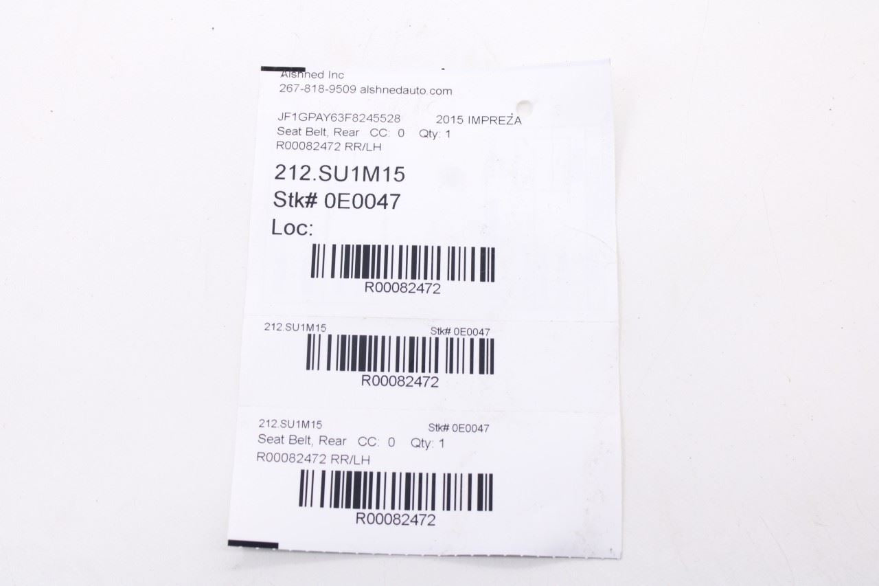 2012-16 Subaru Impreza Sport Premium Rear Left Side 2nd Row Seat Belt Retractor9